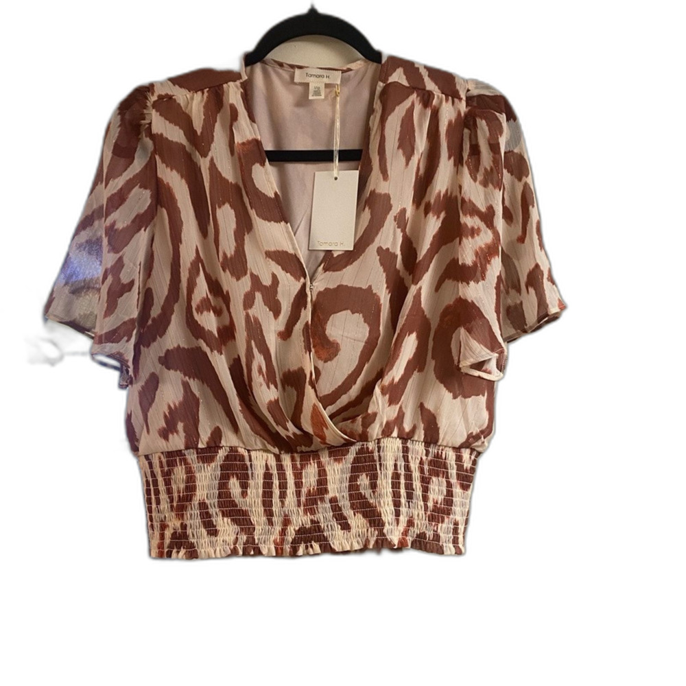 NWT‎ Tamara H. Animal Print Blouse - Size S